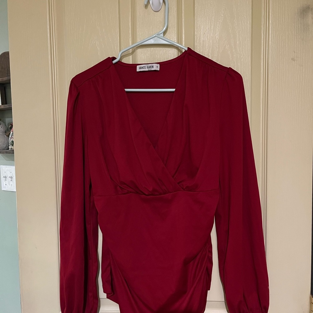 Grace Karin Deep Red Top
